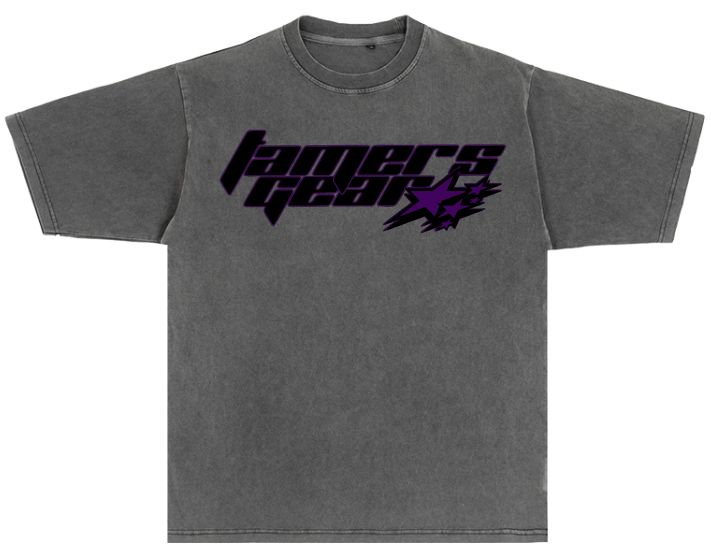 T-SHIRT TAMERS GEAR  Purple Washed